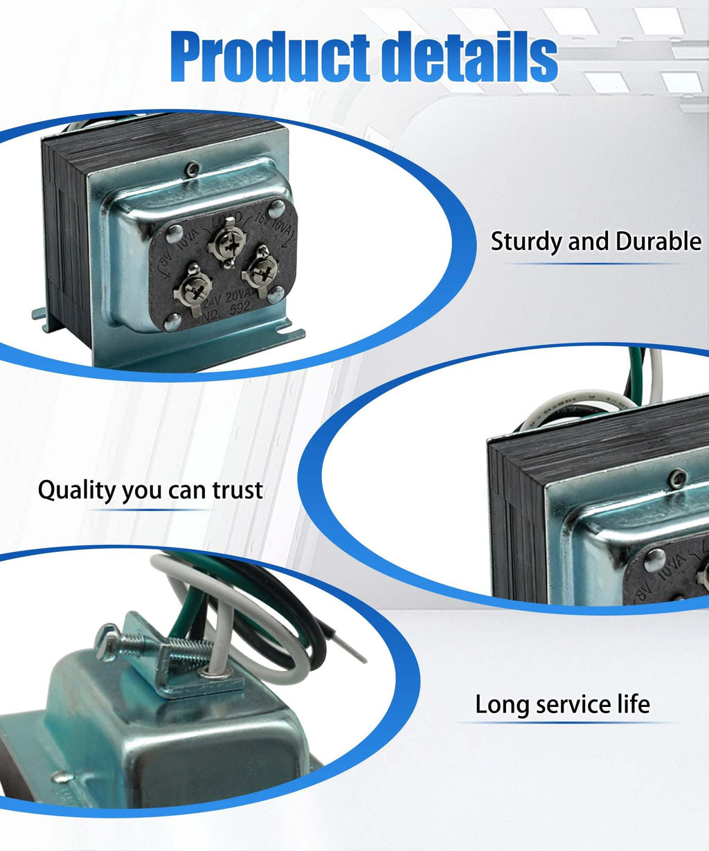 592 Transformer 20W 120V AC Input, 8/16/24V AC Output