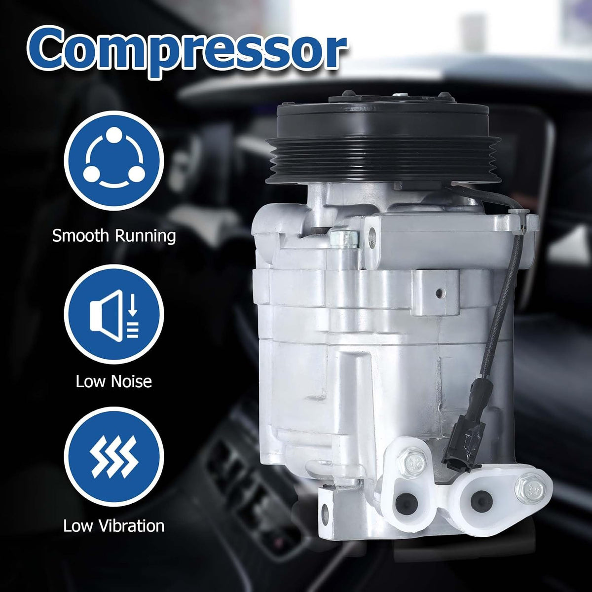 WFLNHB AC Compressor with Clutch 4 Grooves Replacement for Subaru Impreza 2.5L 2007-2014 Replacement for Subaru Forester 2.5L 2007-2013 CO 11227C 97485 73111-FG000