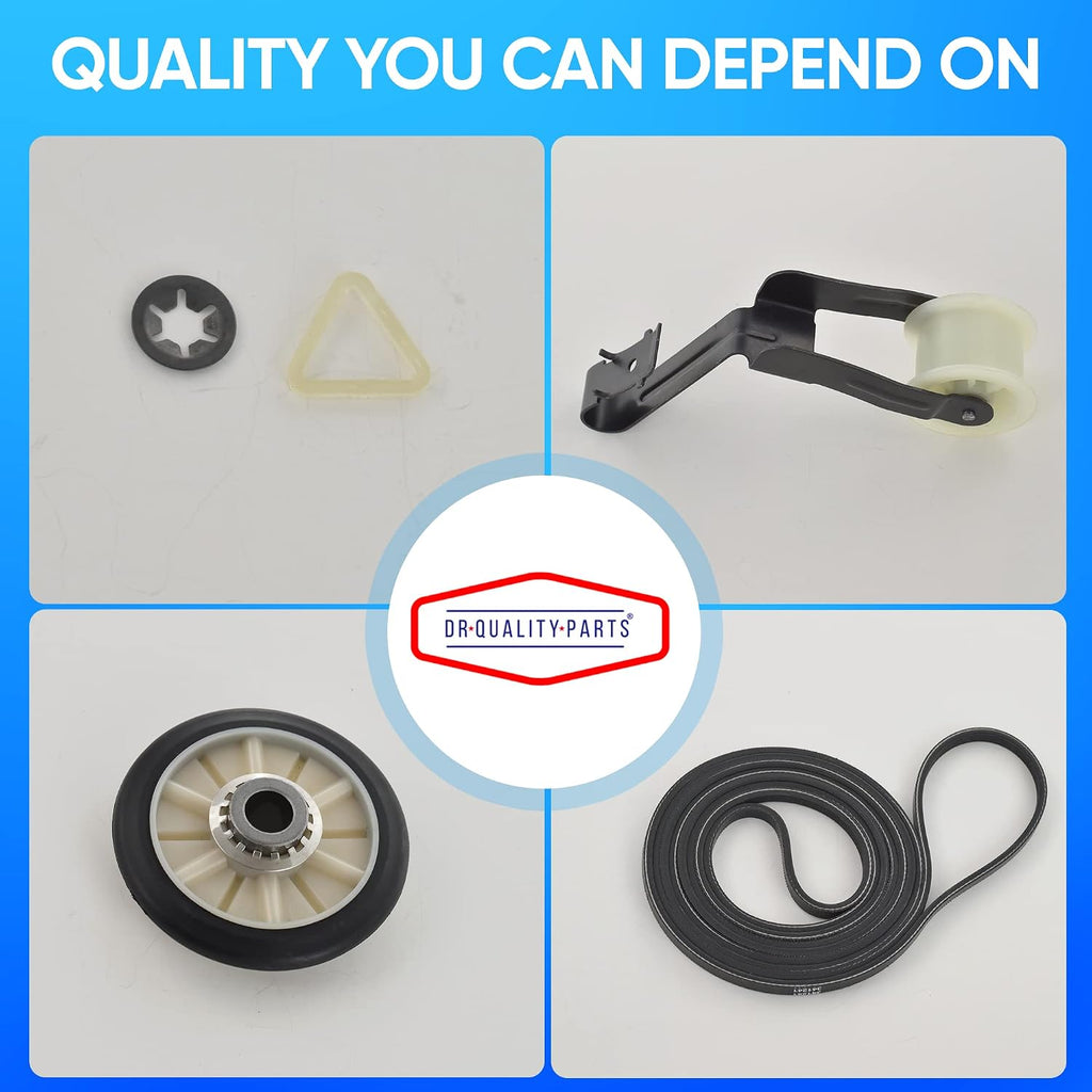 4392065 Dryer Repair Kit for Whirlpool Kenmore Maytag | Drum Belt 341241, Idler Pulley 691366, 2 Rollers 349241T, 2