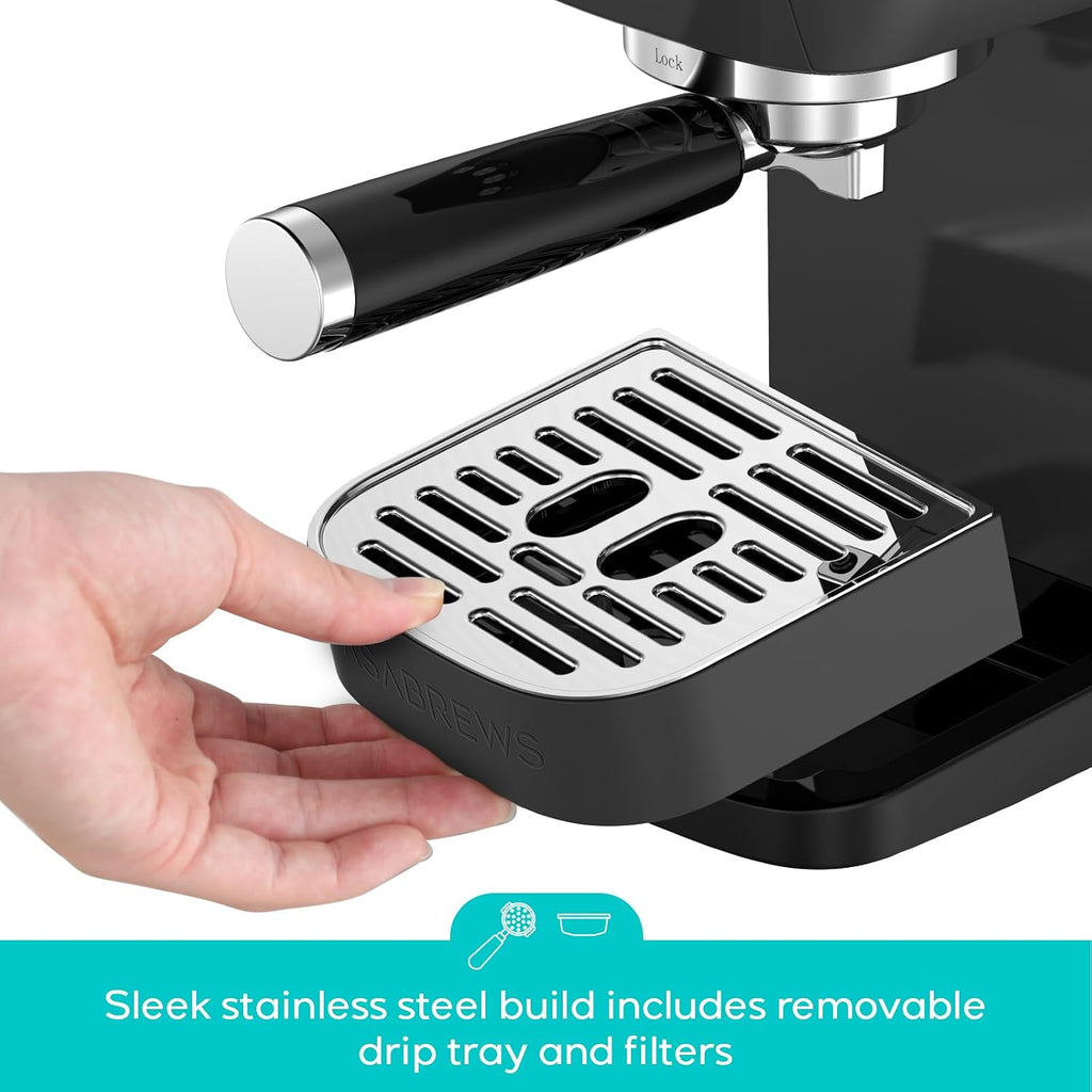 3700 Essential Espresso Machine, Stainless Steel Espresso Maker | 20-Bar Italian Pump, Powerful Steam Wand, 43.9oz