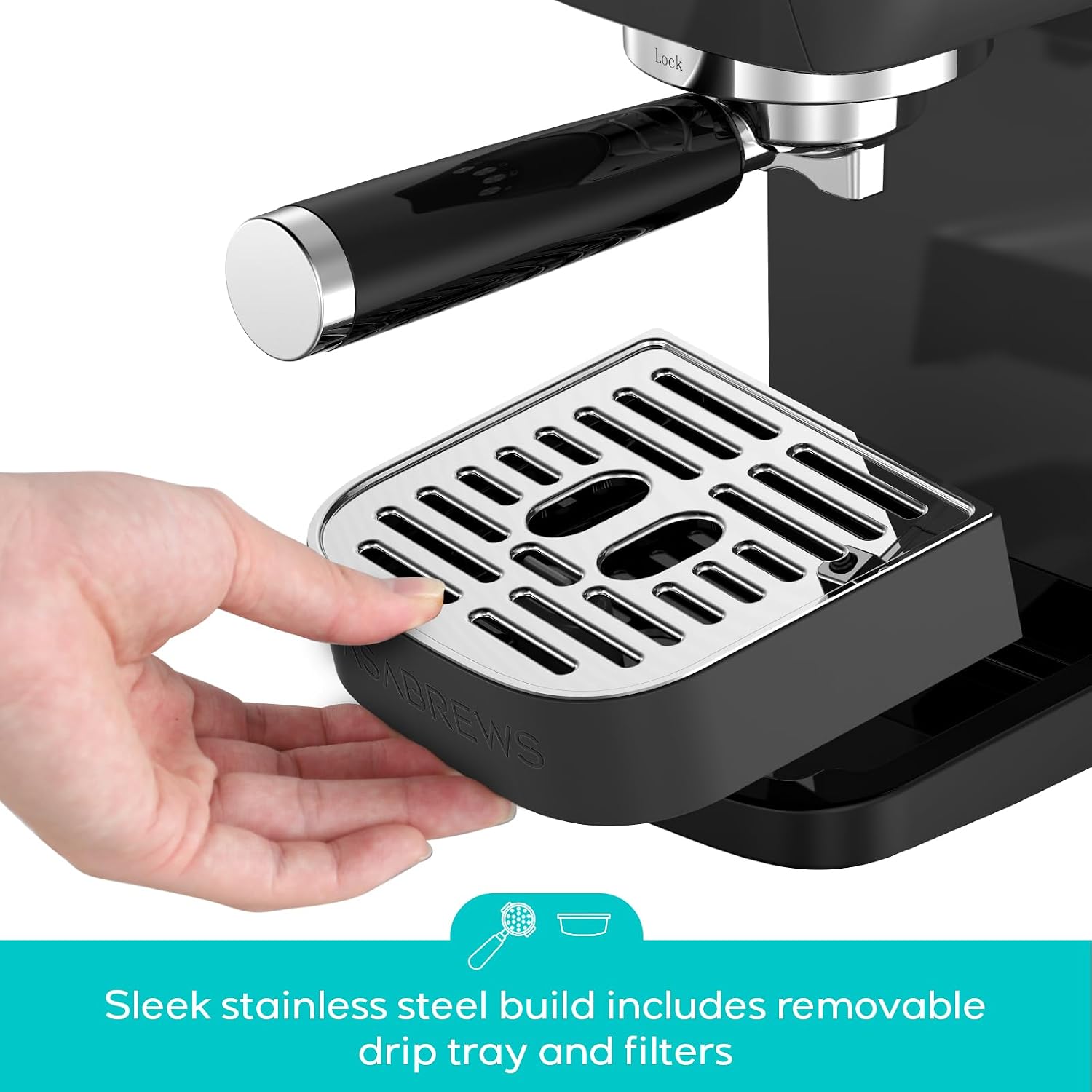 3700 Essential Espresso Machine, Stainless Steel Espresso Maker | 20-Bar Italian Pump, Powerful Steam Wand, 43.9oz