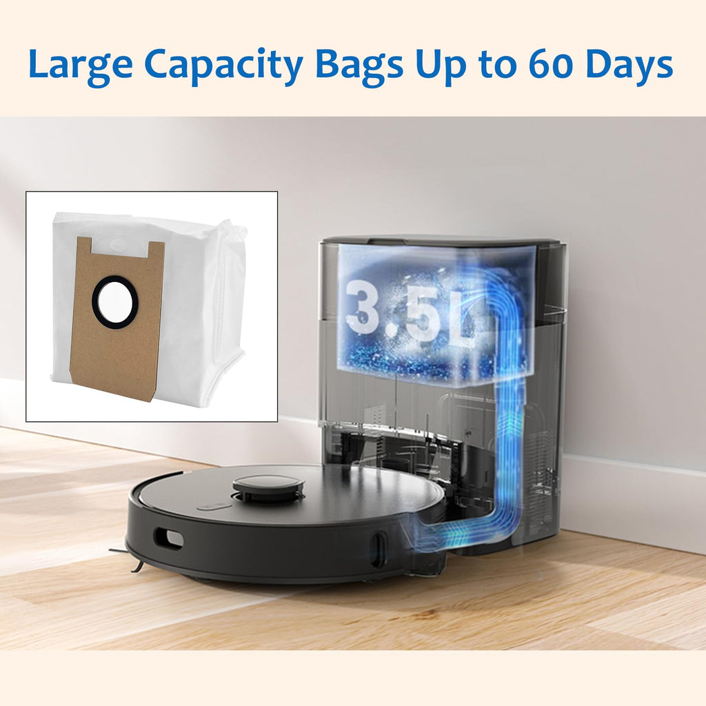 6 Pack Dust Bags Compatible with T20+ T25+ T30+ Robot Vacuum Cleaner
