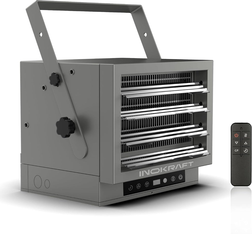 7500W Electric Garage Heater with Remote, Ceiling Mount Fan Forced Shop Heater with Digital Thermostat, 240V
