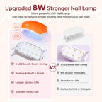 Poly Gel Nail Kit 6 Colors with 8W Nail Lamp Poly Extension Gel
