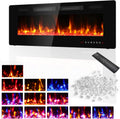 50" Electric Fireplace Recessed Wall Mounted, Ultra Thin Linear Fireplace Inserts,12 Flame Colors, Timer, Remote &