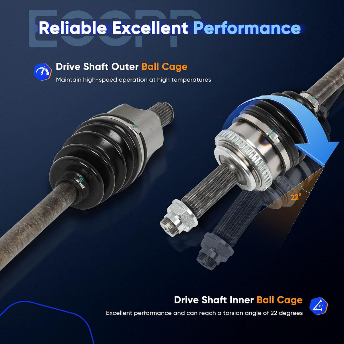 ECCPP CV Axle Shaft Assembly fit 2011-2016 for Hyundai Elantra