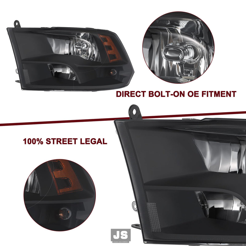 Headlight Assembly Compatible With 2009-2018 Dodge Ram