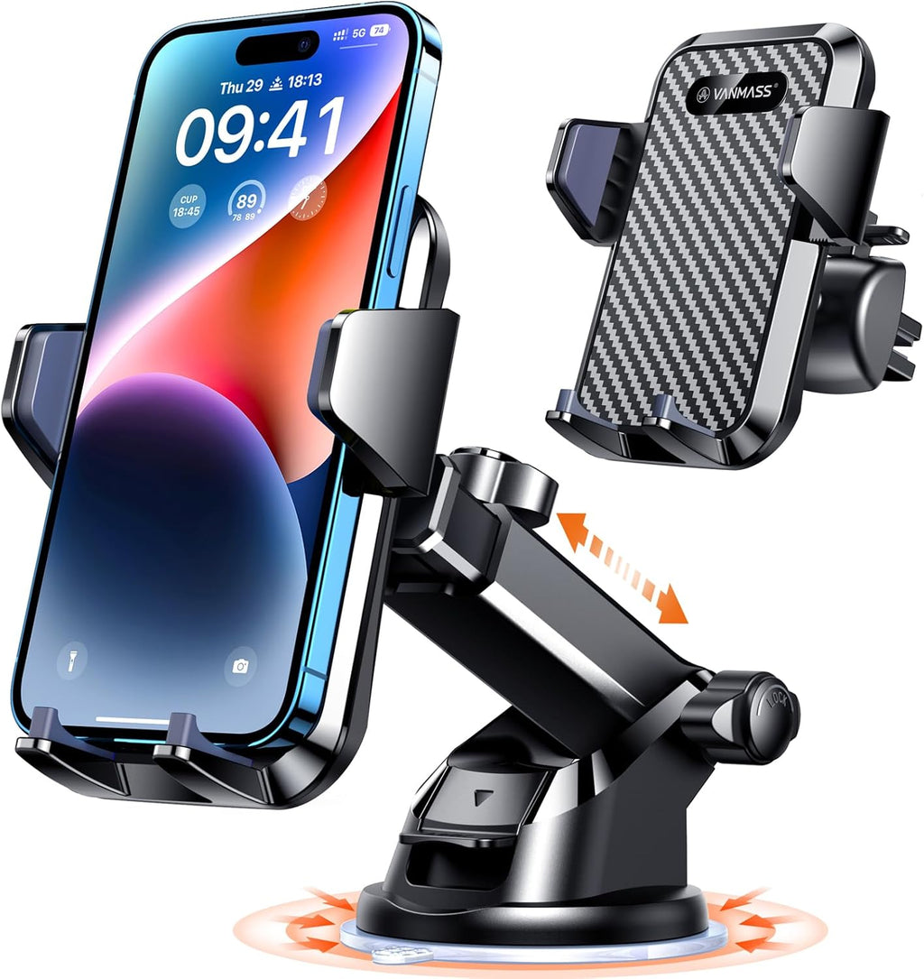 【85+LBS Strongest Suction & Military-Grade Ultimate Car Phone Mount【Patent & Safety Certs】 Cell Phone Holder for Dash