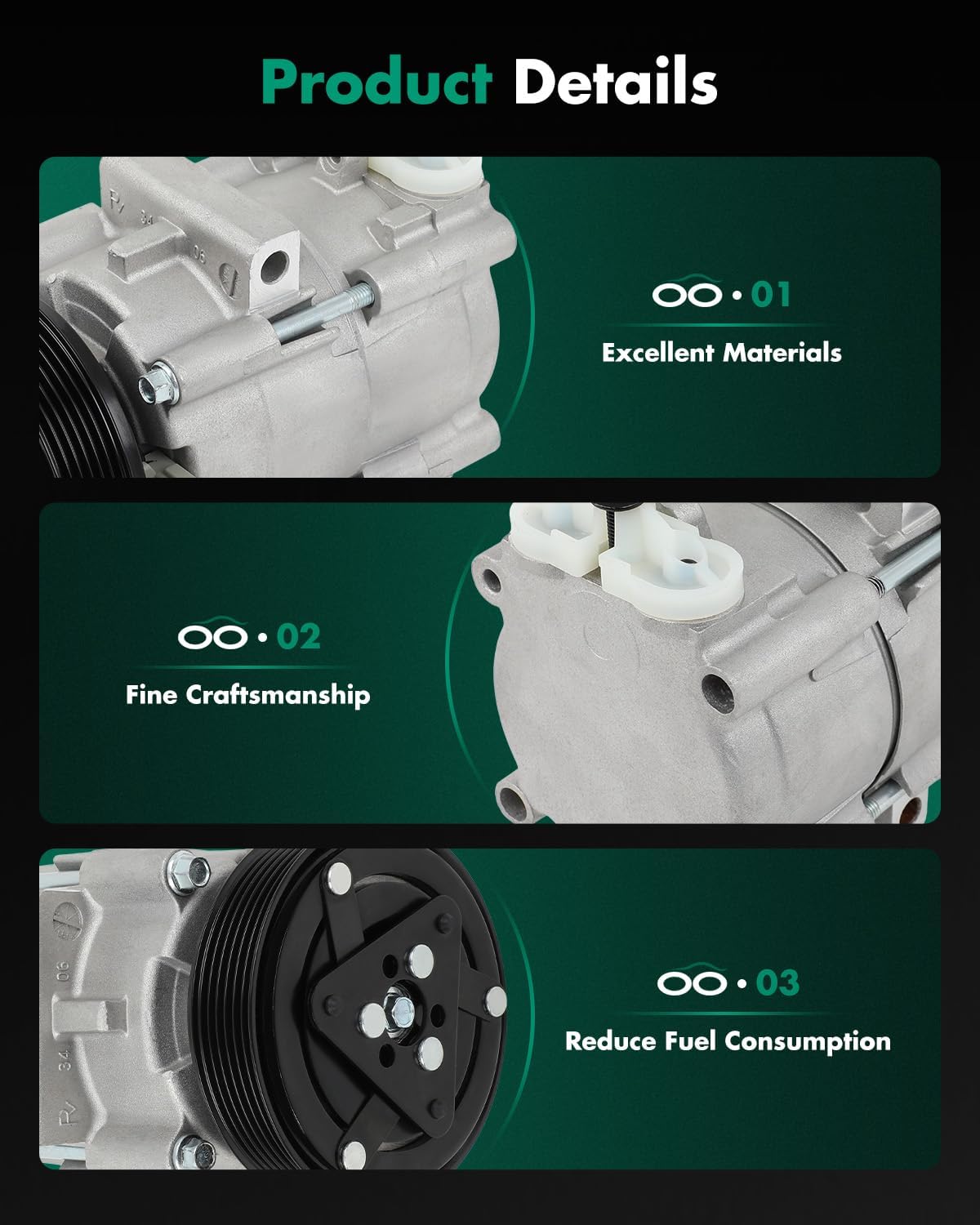 SCITOO AC Compressor fit for Ford for Focus 2.0L 2005-2007