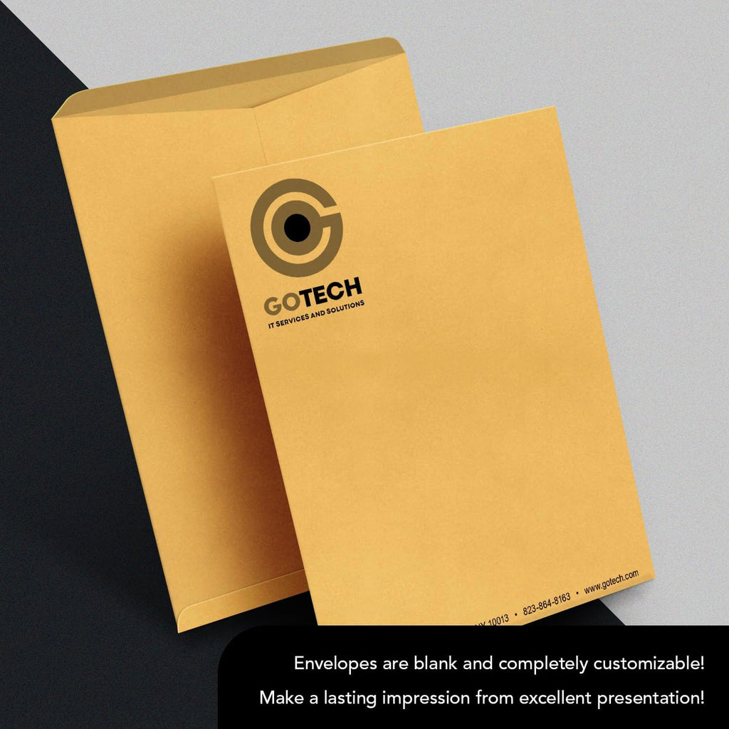 Customize Your 9" x 12" Catalog Envelopes - Upload Your Black & White Logo/Design and Return Address - Custom