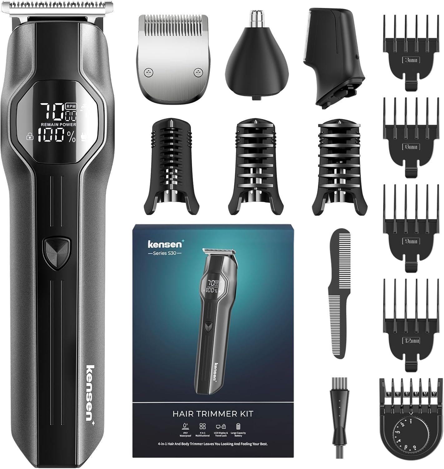 Beard Trimmer for Men - 14 in 1 Professional Mens Grooming Kits, Dual Speed Electric Shaver and Hair Clipper for
