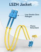 LC to SC Fiber Patch Cable, OS2 Single Mode, 1M/3.3FT, 5 Pack