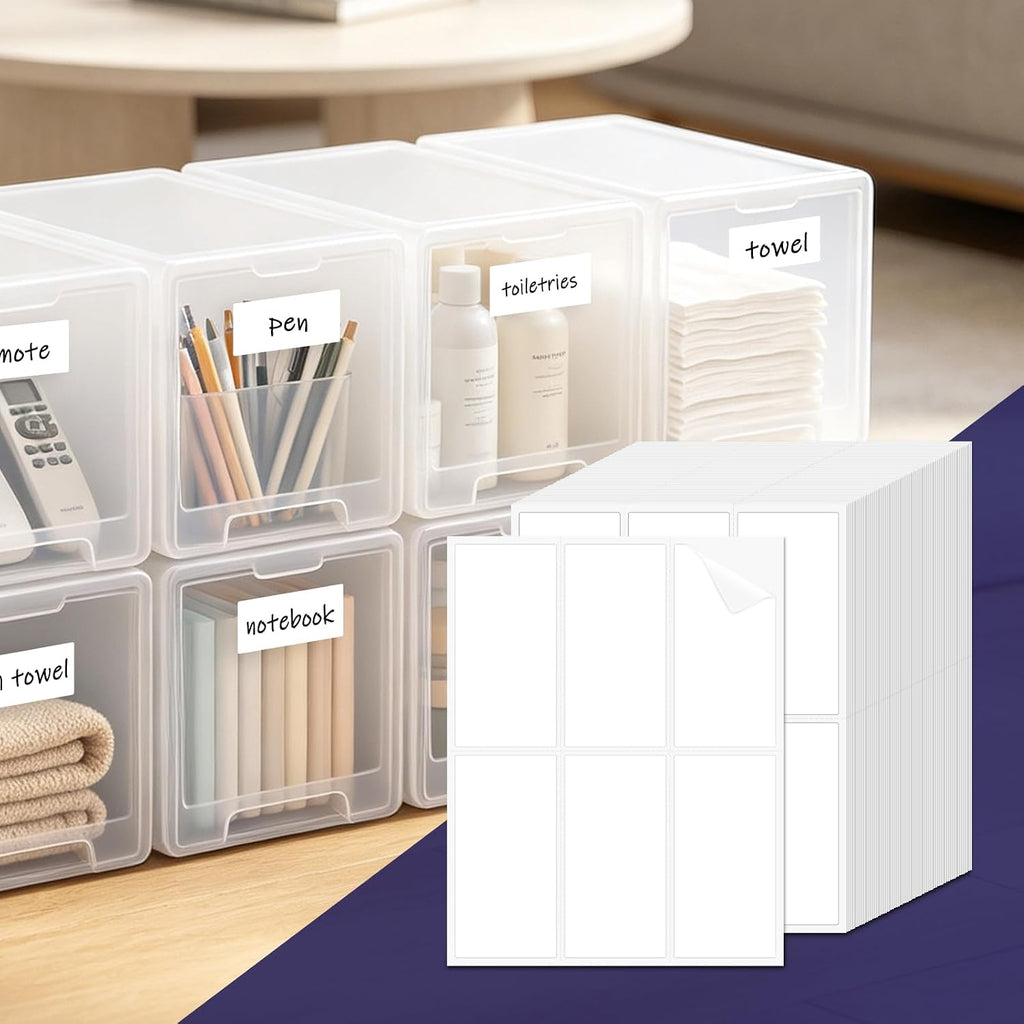 150 Pcs 2"x4" Blank Removable Labels for Storage Bins No Residue