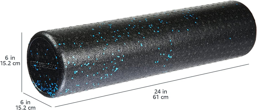 High Density Foam Roller for Exercise and Recovery, 24 Inches, Blue Speckled