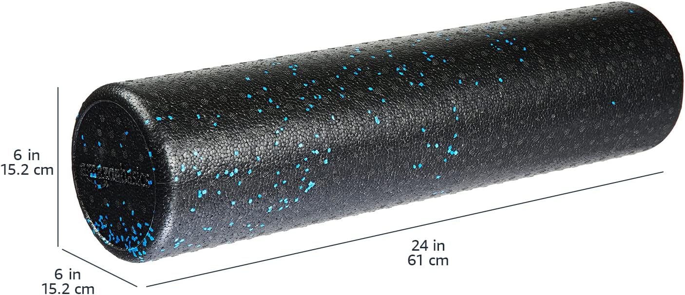 High Density Foam Roller for Exercise and Recovery, 24 Inches, Blue Speckled