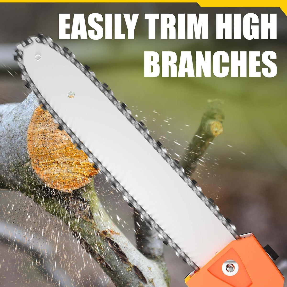 Gas Powered Pole Saw, 48cc 2-Cycle Gas Pole Saws for Tree Trimming with 11.5in Cutting Bar,16-FT Height Reachable