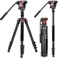 Video Tripod, 72" Heavy Duty Fluid Head Camera Tripod with Carry Bag | Professional Aluminum Camera Tripod Stand
