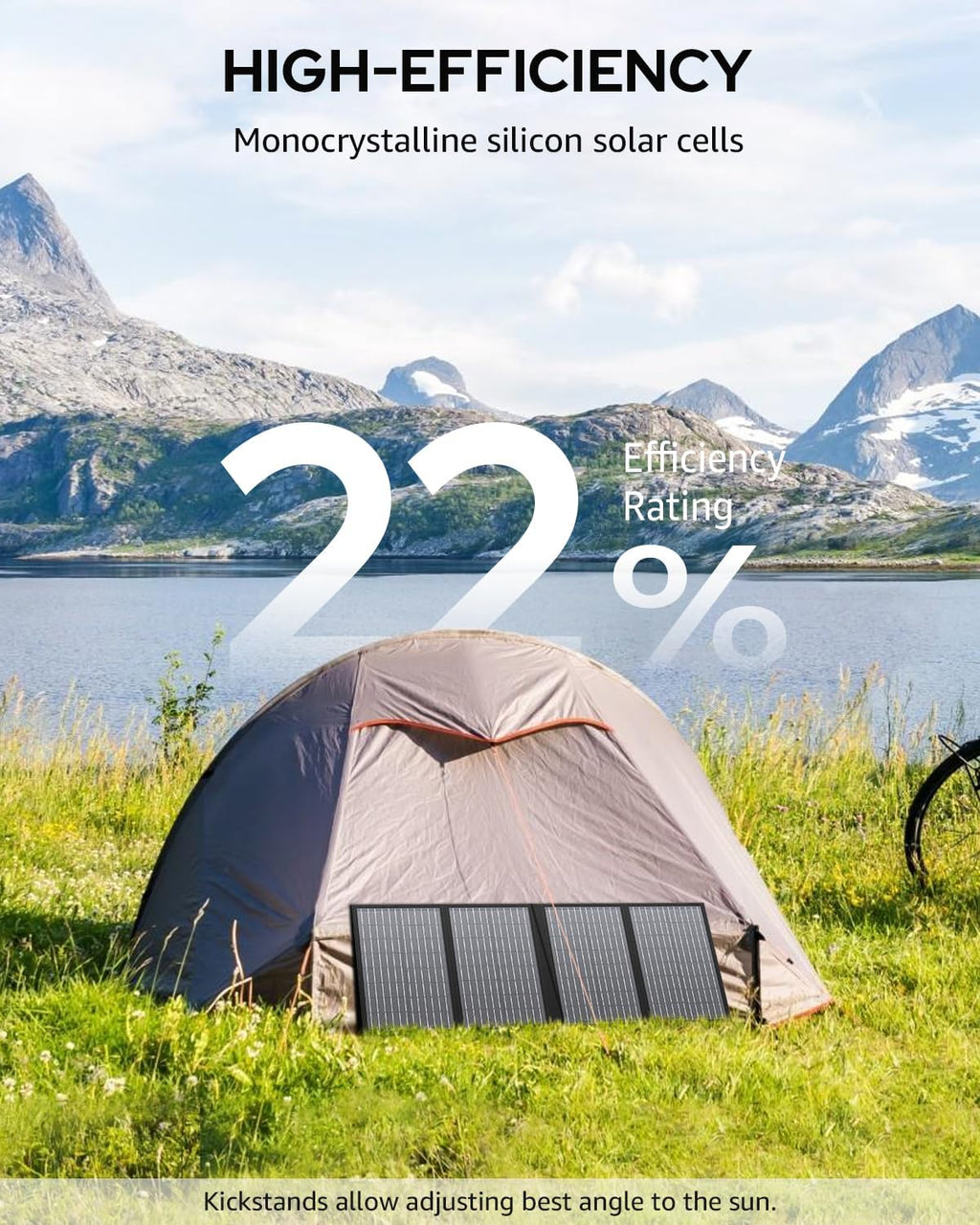 60W Portable Solar Panels, Foldable Solar Panel Charger for Power Station | Foldable Solar Panel High Efficiency with