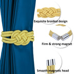 4 Pack Magnetic Curtain Tiebacks, Decorative Curtain Holdbacks
