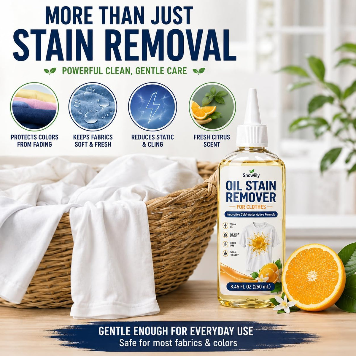 Oil & Grease Stain Remover for Clothes, 8.45 Fl Oz Laundry Care