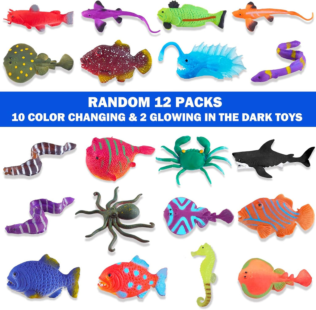 Color Changing No Hole Bath Toys with 2 Glow in The Dark Toys & Bath Book | Bath Toys for Kids Toddlers, Color