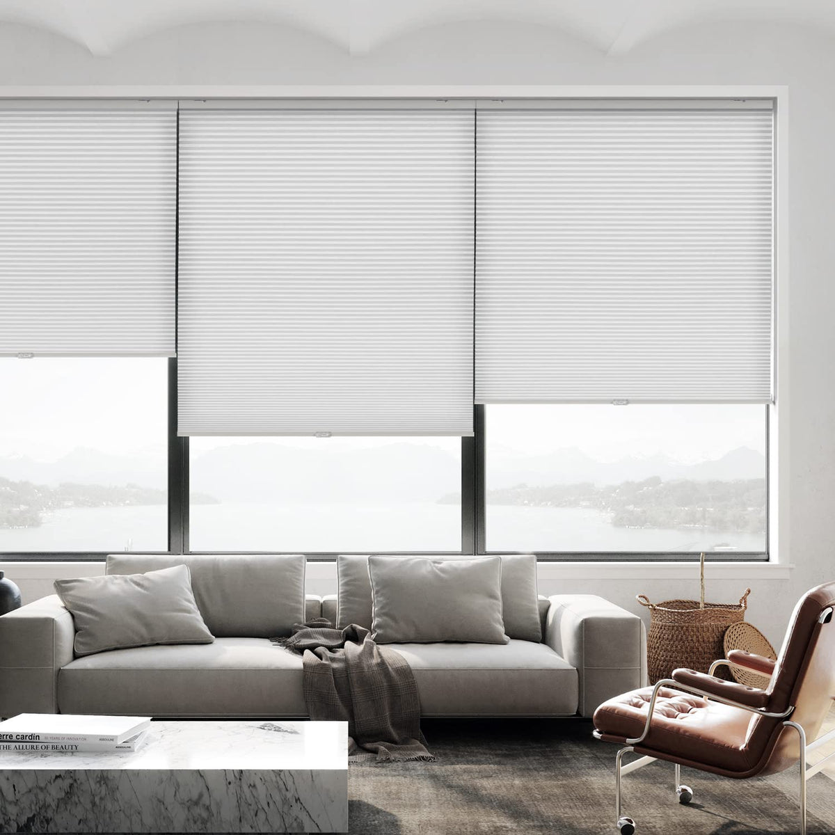 Cordless Cellular Shades, 20'' W x 36'' H, White