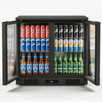 36 Inch Back Bar Cooler 2 Door 216 Can Black