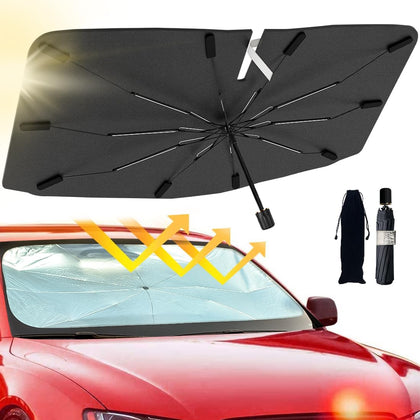 2026 Windshield Sun Shade Umbrella, Foldable Car Umbrella Sunshade with UV Block Car Front Window (Heat Insulation