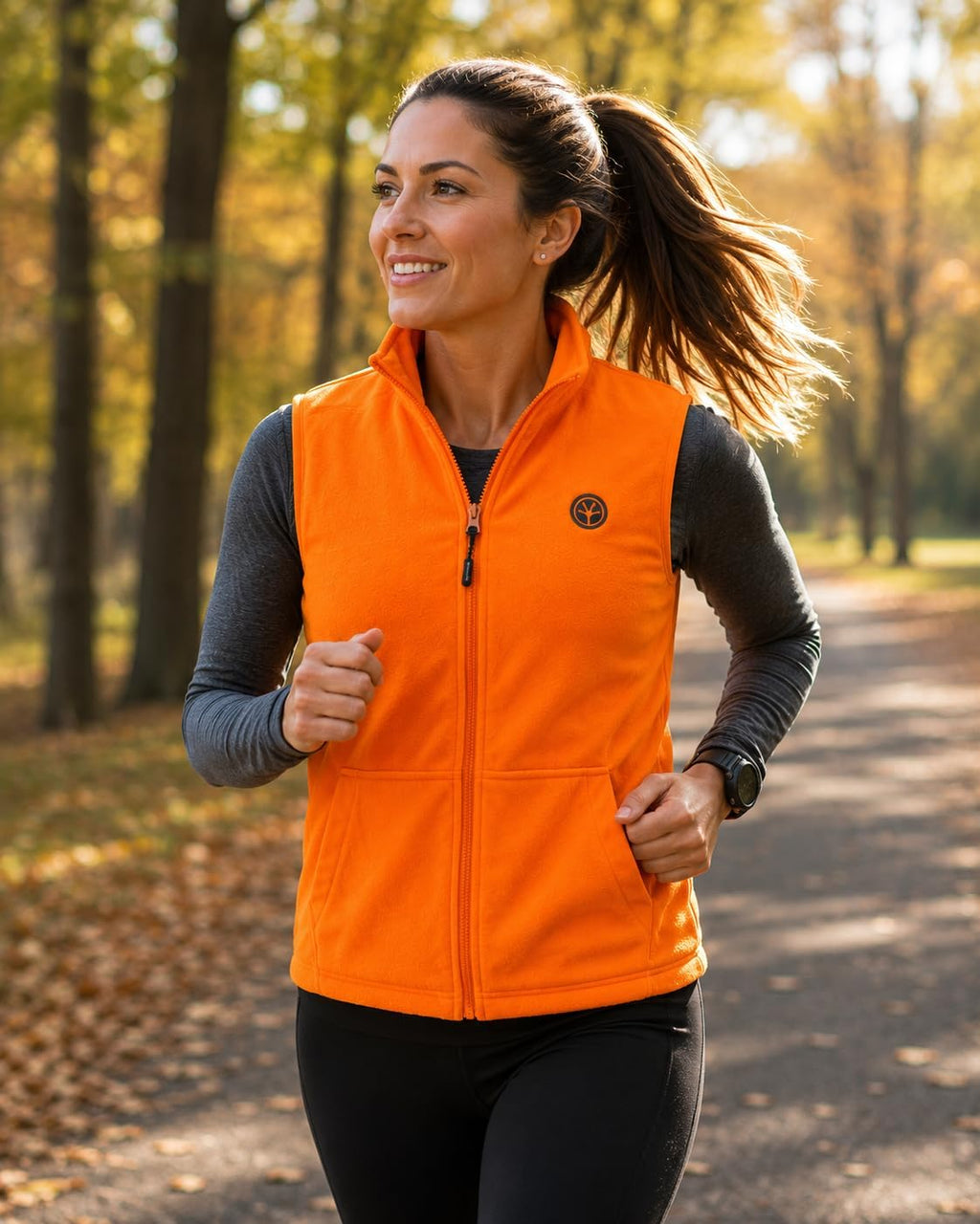 by Treel Men's Fleece Safety Blaze Orange High Visibility Hunting Vest