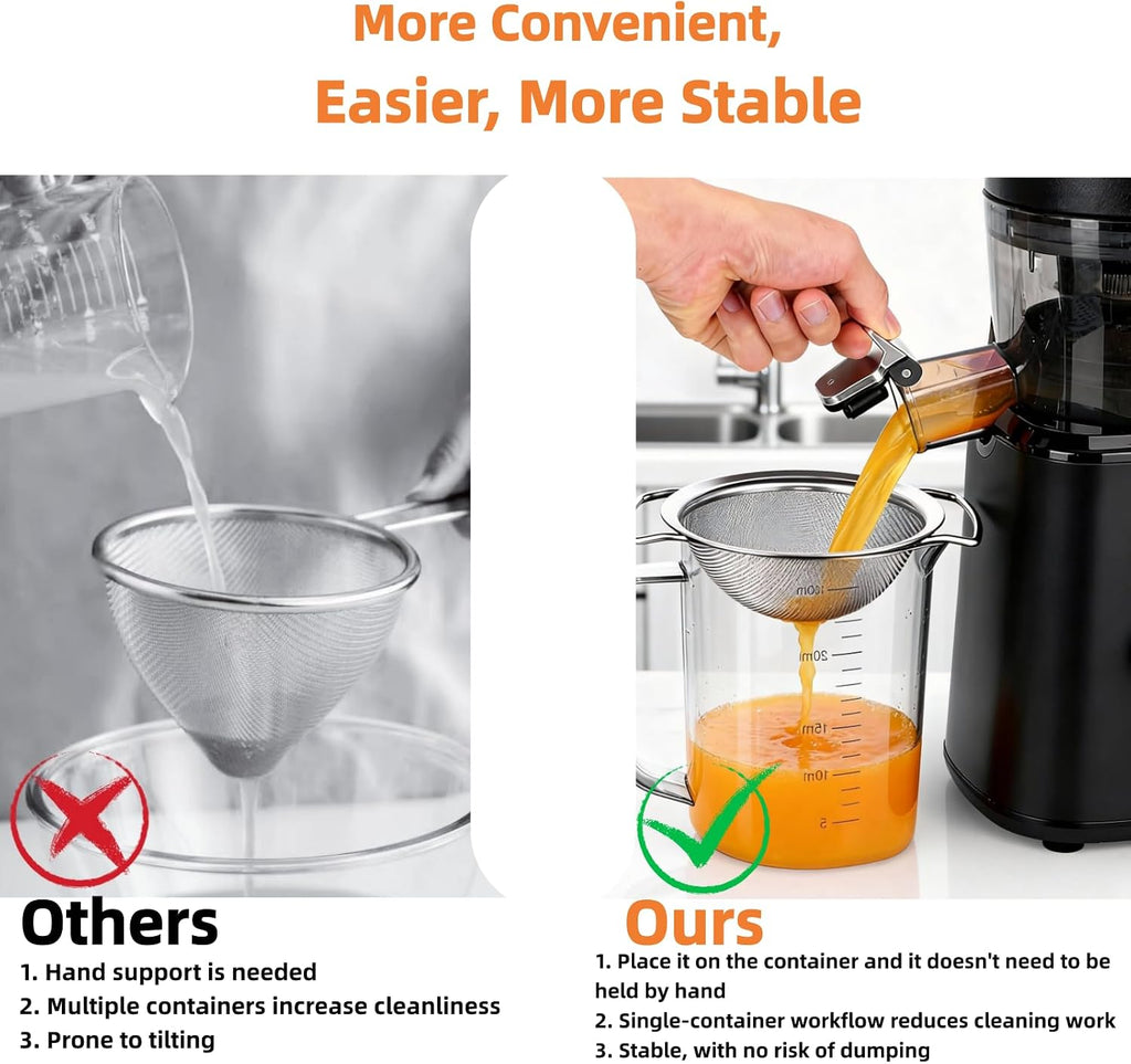 Juice Strainer for Nama J2, 304 Stainless Fine Mesh Strainer for Juicing