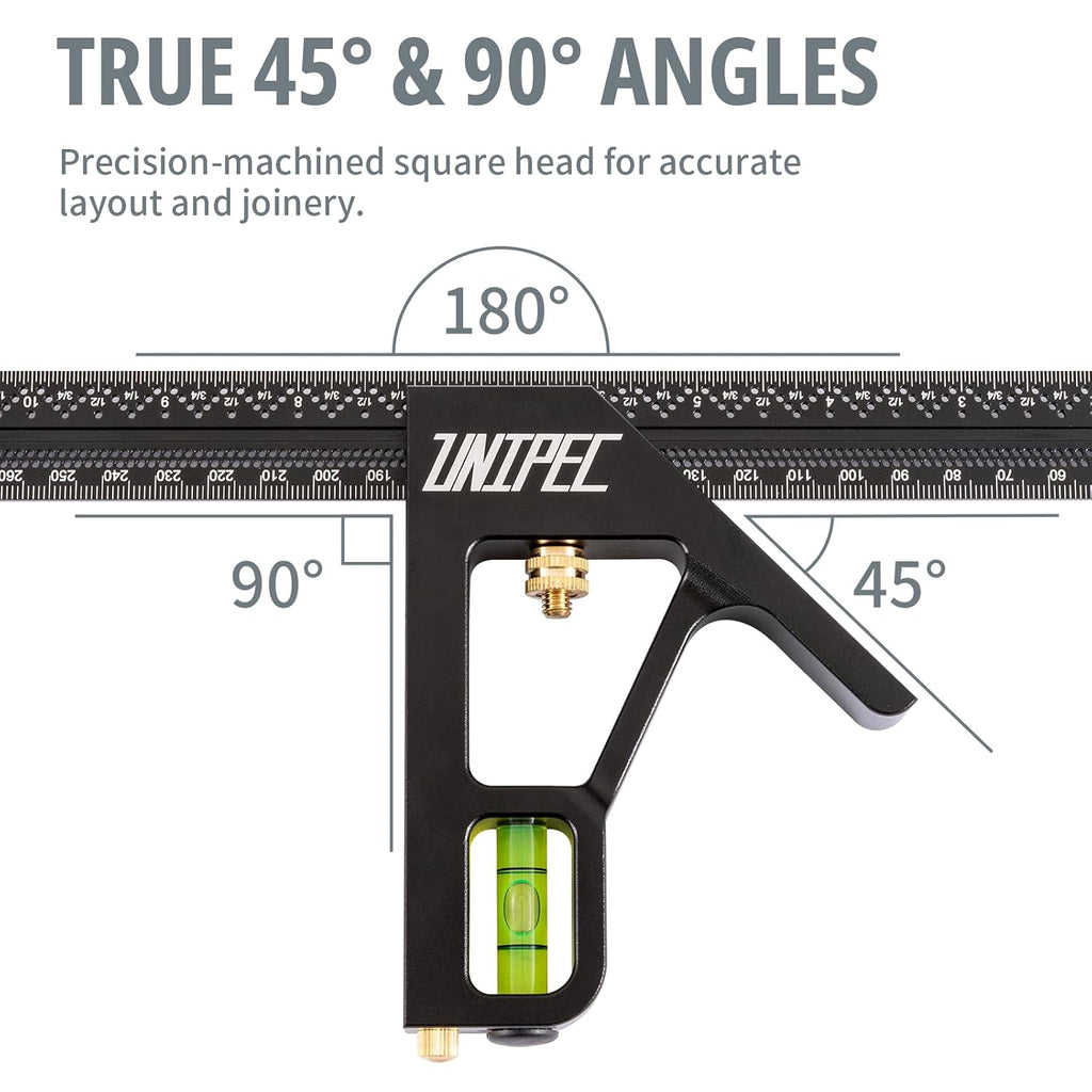 Combination Angle Square, 12-Inch Metric & Inch Ruler