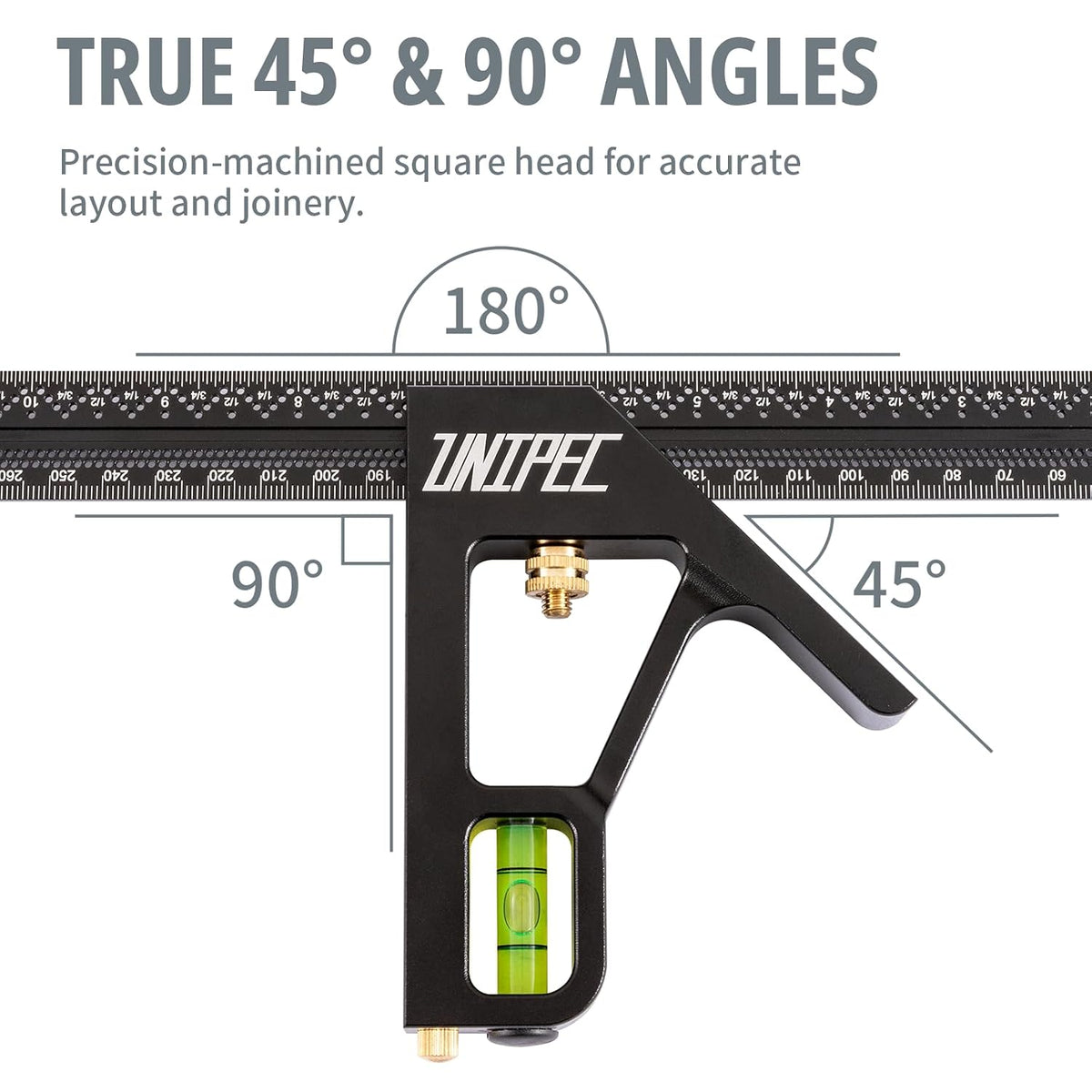 Combination Angle Square, 12-Inch Metric & Inch Ruler