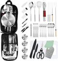 Essential Camping Utensils Set Stainless Steel Camping Mess Kit Portable Outdoor Cookware Cutlery Set Essential