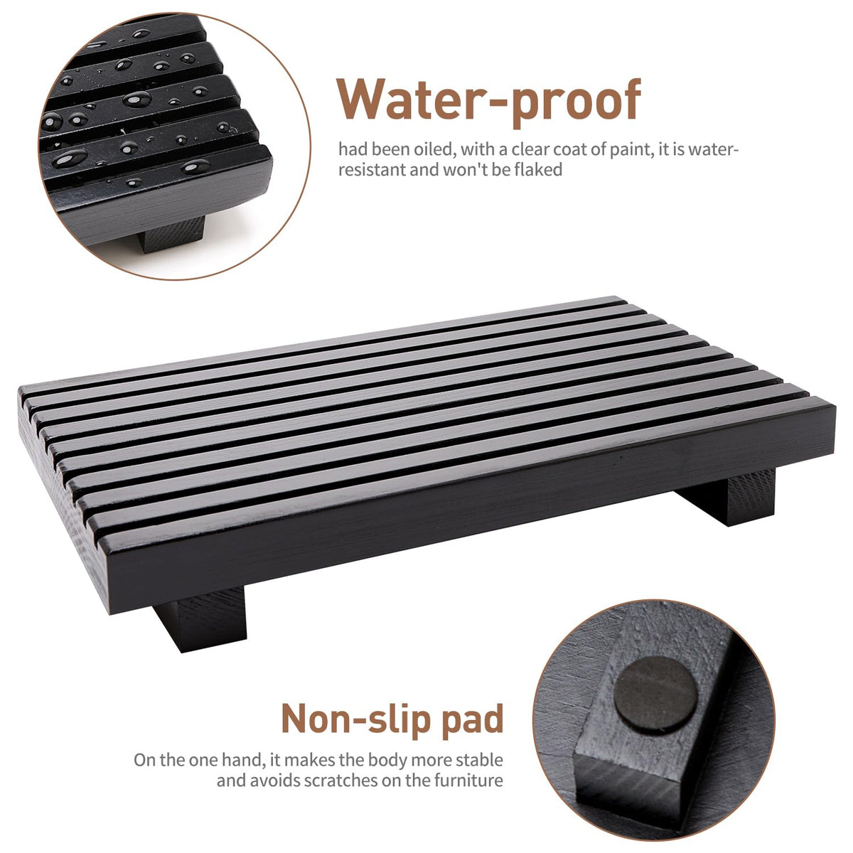 Wooden Display Risers Table Stand for Bathroom Tray Kitchen Counter Decor