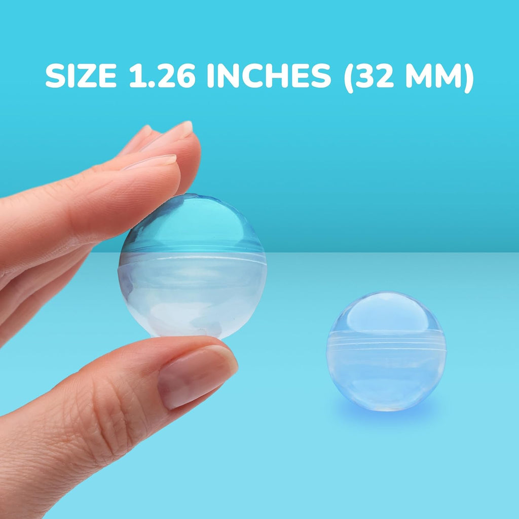 Capsule Vending Machine Round 250 pcs 1.26 inch - Gumball Machine Capsules Bulk Clear Container - Easter Basket