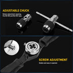 YIYEIE 8PC Ratcheting Tap Handle, 2-IN-1 Extendable Tap Wrench & Die Handle