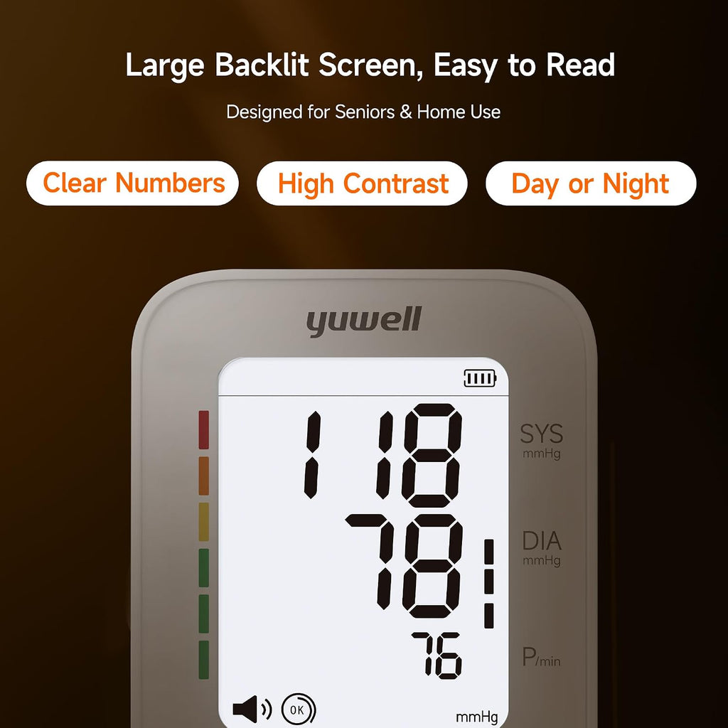 Blood Pressure Monitor, Large Upper Arm Blood Pressure Cuff, Digital Blood Pressure Machine for Home Use, Large