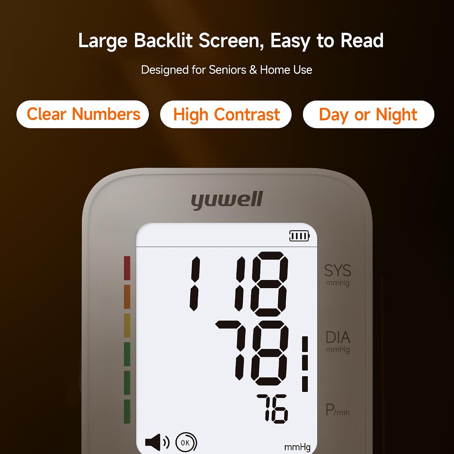 Blood Pressure Monitor, Large Upper Arm Blood Pressure Cuff, Digital Blood Pressure Machine for Home Use, Large