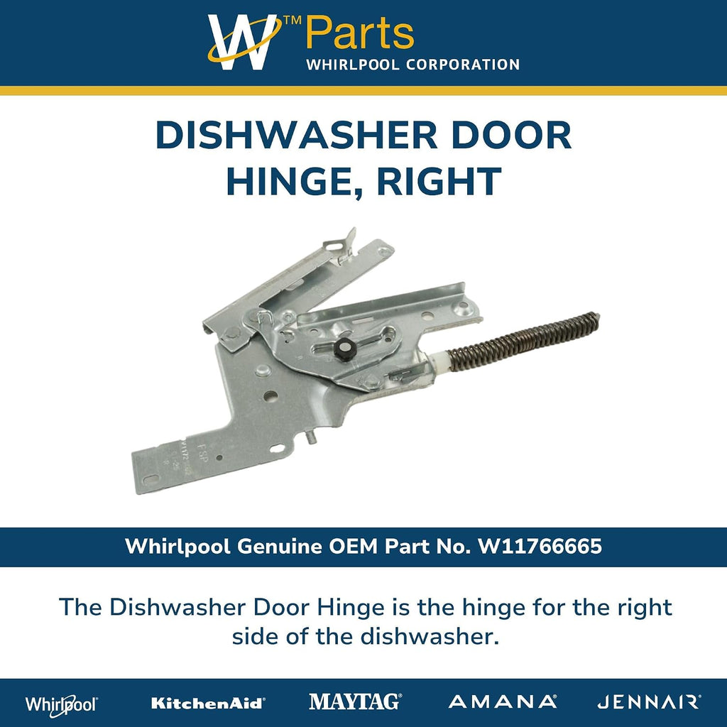 W11766665 Dishwasher Hinge Replacement for Whirlpool, Kenmore, KitchenAid, Maytag - Replaces W11721082, W11712996, W10920230, W11573702, W11662370