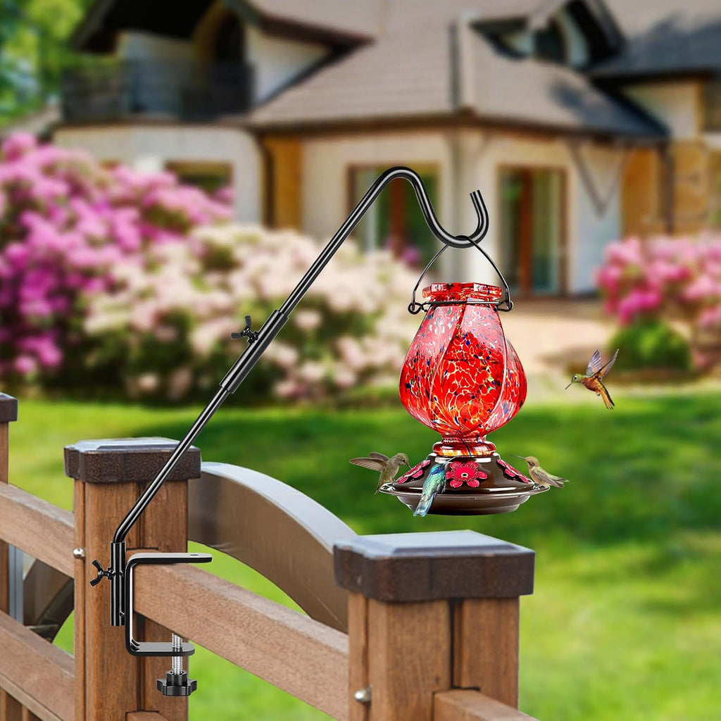 Deck Hook, 20 Inch Bird Feeder Hanger for Hummingbird Feeders, Black