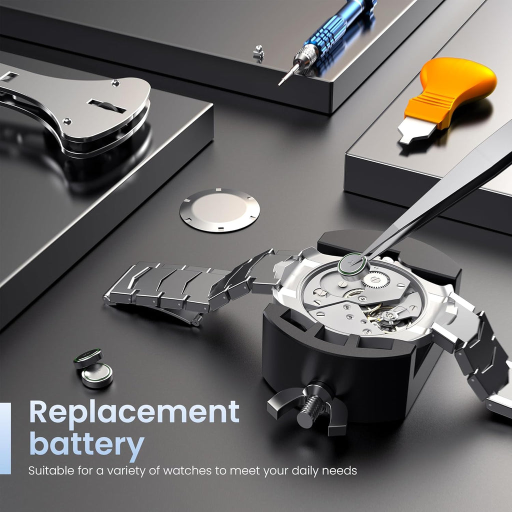 Watch Repair Tool Kit, Battery Replacement, Strap Adjustment, Bracelet Pin Removal, Band Link Remover, Resizing Tool