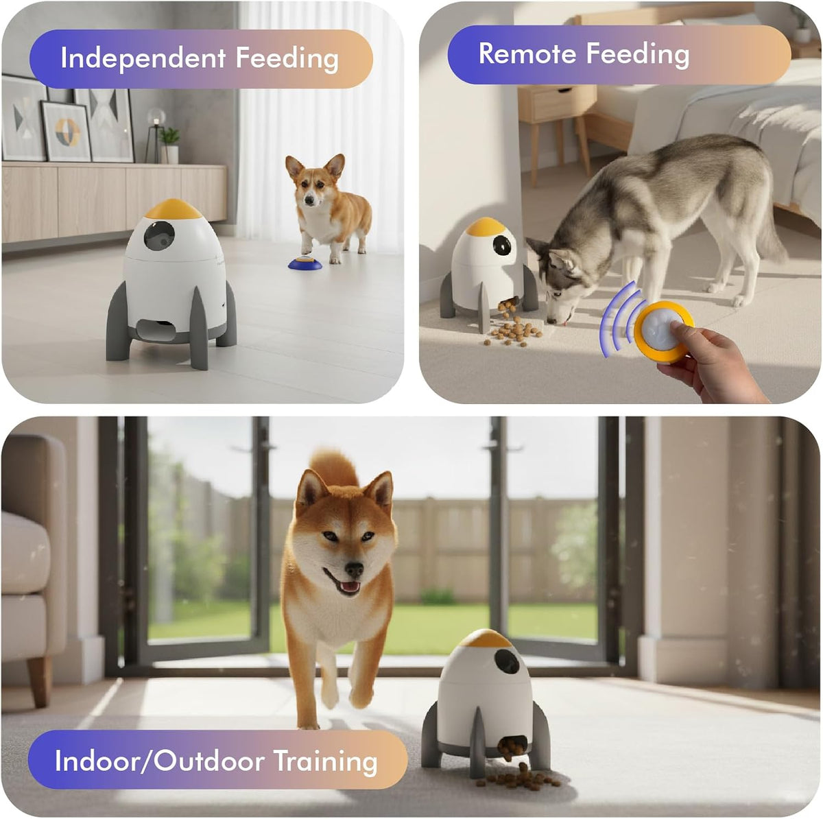 Interactive Dog Puzzle Feeder Toy, Automatic Dogs Treat Dispenser for IQ Training & Slow Feeder, Dog Food Dispenser