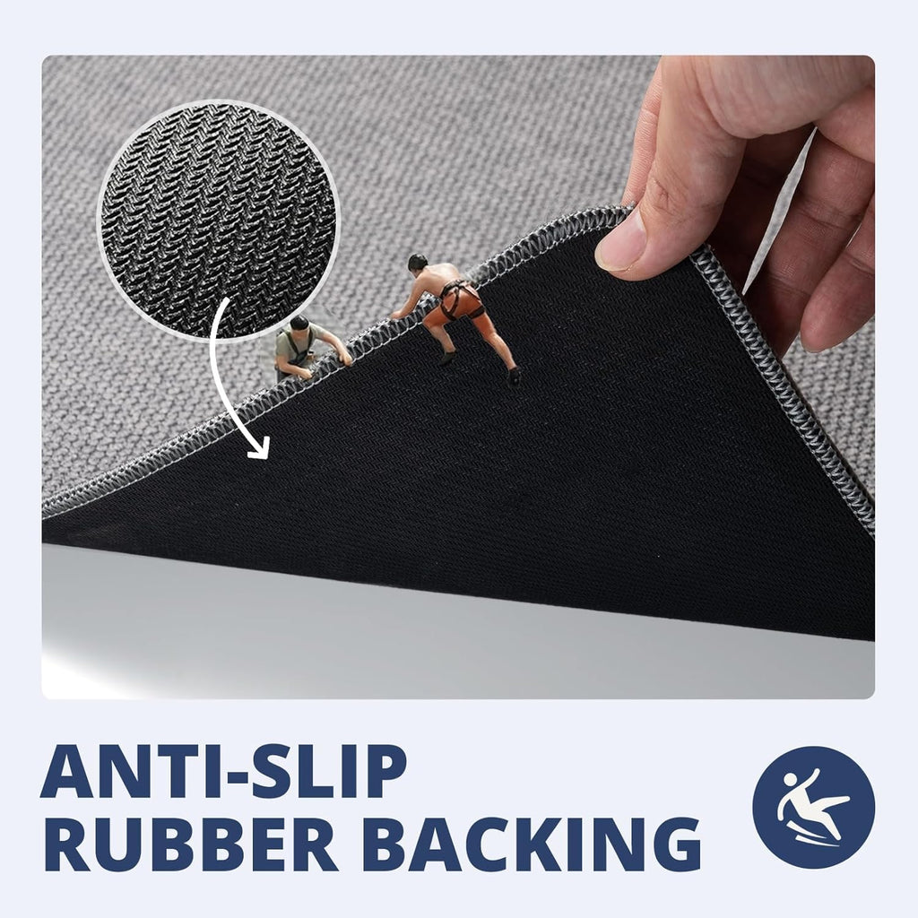 Bathroom Rugs Sets 2 Piece, Thin Bath Mat & U-Shaped Contour Toilet Rug Absorbent Quick Dry, Machine Washable, Non