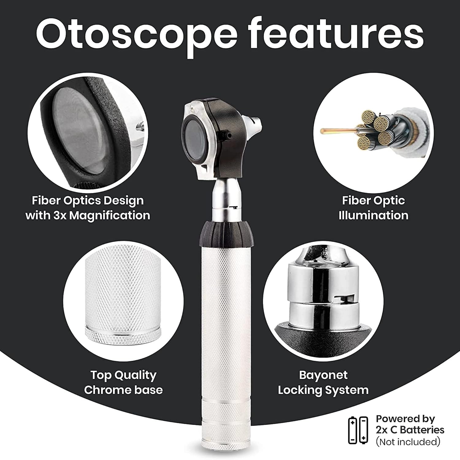 Otoscope Oph Multi-Function Set - Otoscope/Opthalmoscope for Ear & Eye Examination - with Portable Carry Case, Sight