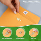 100Pcs Clasp Envelopes, 3 Sizes Paper Envelopes with Clasp Closure