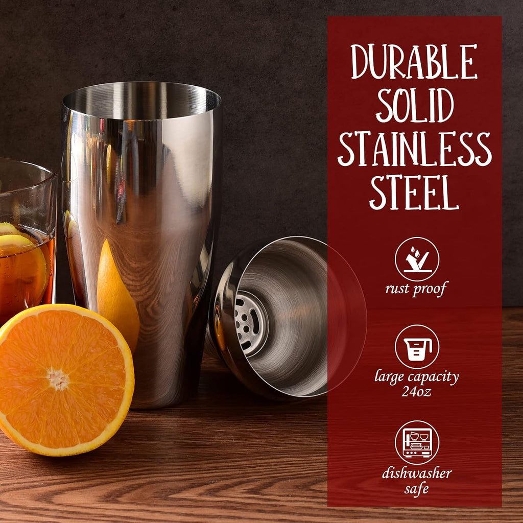 Cocktail Shaker Set Bartender Kit, 12-Pcs Bar Tool with Bamboo Stand
