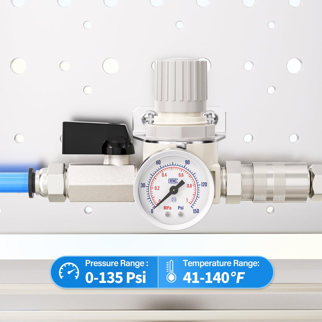 TAILONZ 1/4"NPT Pneumatic Pressure Regulator AR2000,White