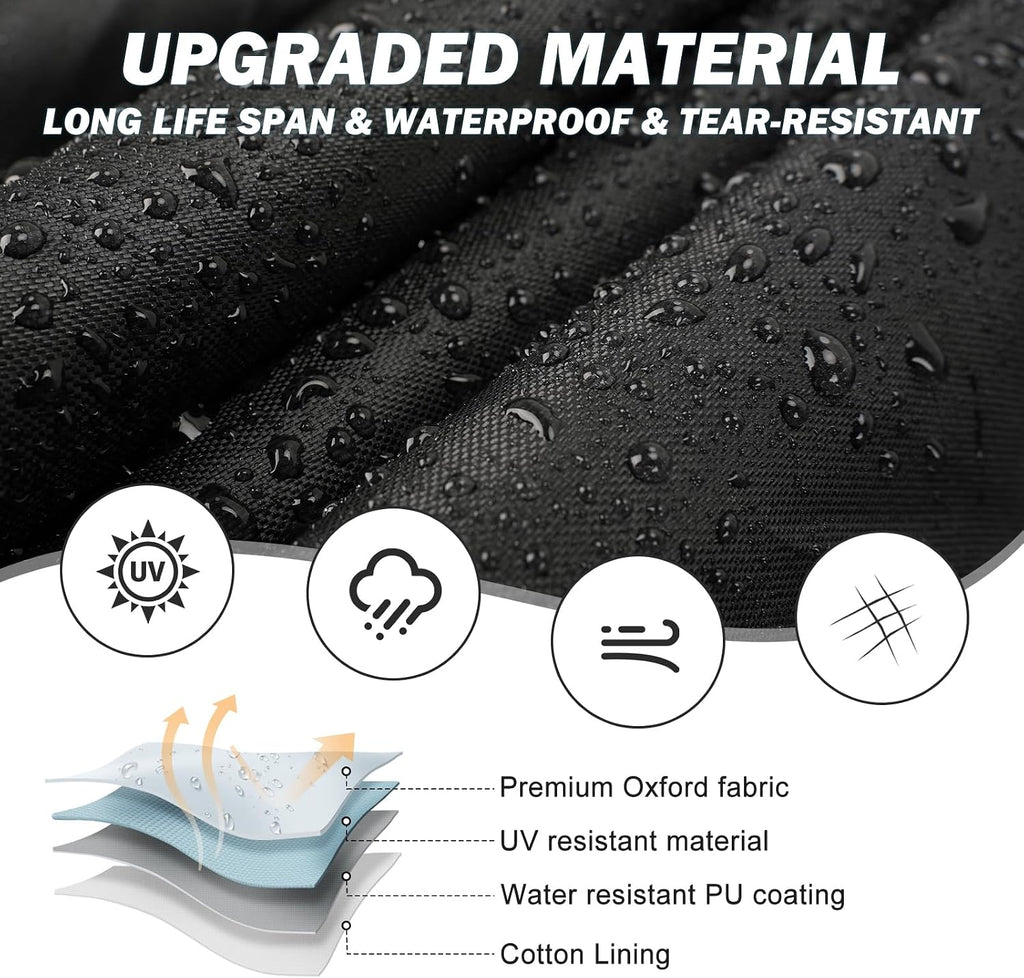 900D Oxford Jon Boat Cover 14-16FT, Waterproof Trailerable | 10 Windproof Heavy Duty Straps,Waterproof All-Weather