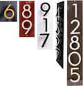Floating Modern Number Address Plaque Sign | Vertical, USA Made, Easy to Install, Aluminum, Custom Made, Weather