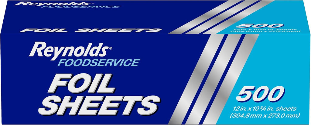 Foodservice Pre-Cut Aluminum Foil Sheets, 500ct